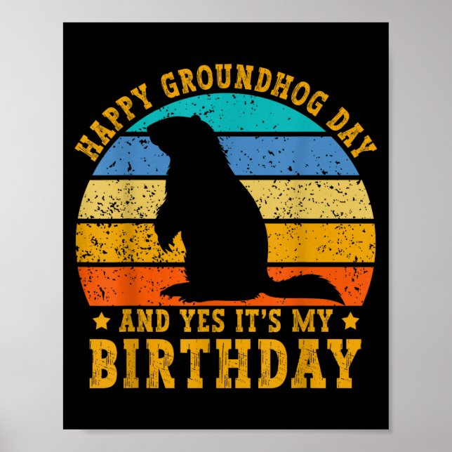 Affiche Joyeux anniversaire Groundhog Day Woodchuck Ground (Devant)
