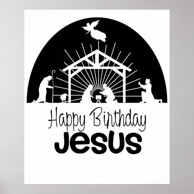 Affiche Joyeux anniversaire Jésus (Devant)