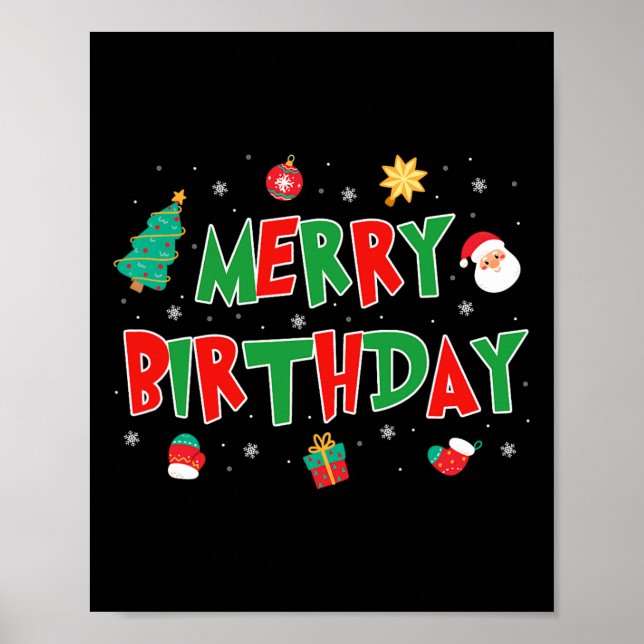 Affiche Joyeux anniversaire Joyeux Noël Joyeux anniversair (Devant)