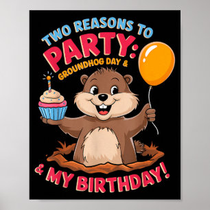 Affiche Joyeux Anniversaire le jour de la marmotte 2025 Jo