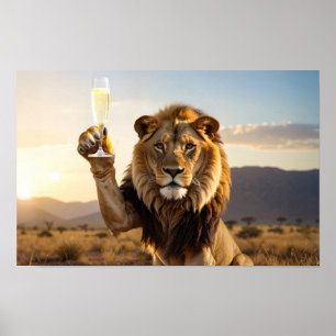 Affiche Joyeux Anniversaire Lion - Félicitations -