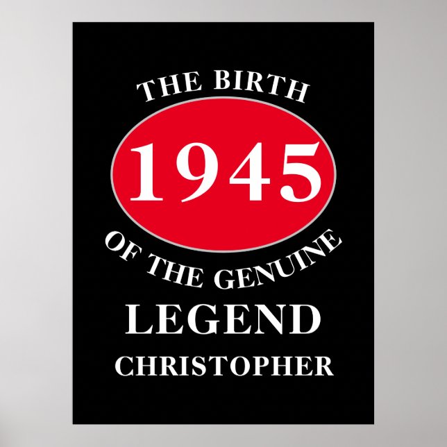 Affiche Joyeux Anniversaire Monogramme Ajouter le nom Anné (Devant)