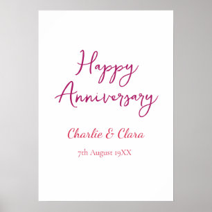 Affiche Joyeux anniversaire nom rose gras nom date si