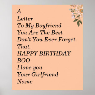 Affiche Joyeux anniversaire petit ami