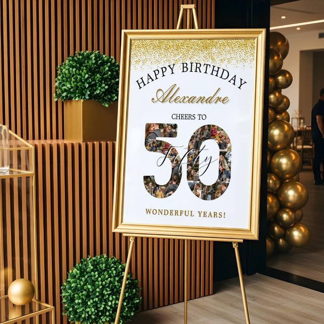 Affiche Joyeux Anniversaire pour 50 Ans de Moments Inoubli (Créateur téléchargé)