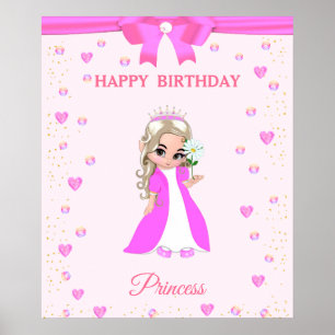 Affiche Joyeux Anniversaire Princesse Mignonne & Pierres P
