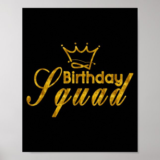 Affiche Joyeux anniversaire roi de la team couronne fête c (Devant)