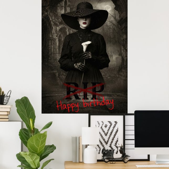Affiche Joyeux Anniversaire Sarcastique (Bureau à domicile)