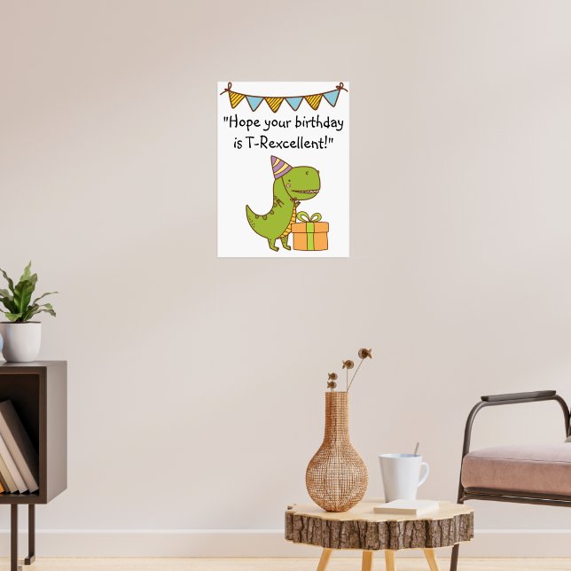 Affiche Joyeux Anniversaire T-Rexcellent (Salon 3)