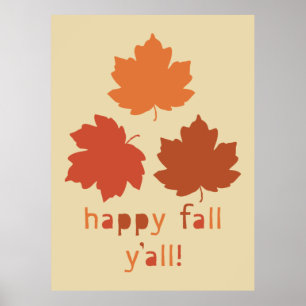 Affiche Joyeux automne, tous ! feuilles d'érable en chute