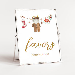 Affiche Joyeux Baby shower de vêtements de Noël Faveurs
