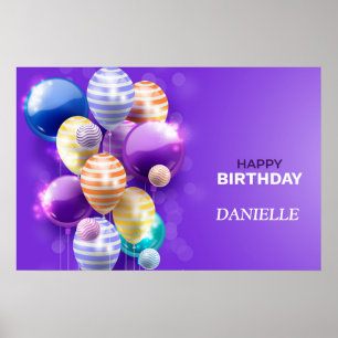 Affiche Joyeux Ballons d'anniversaire