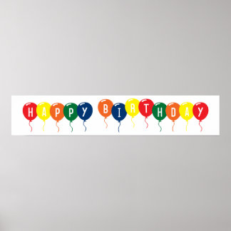 Affiche Joyeux Ballons d'anniversaire
