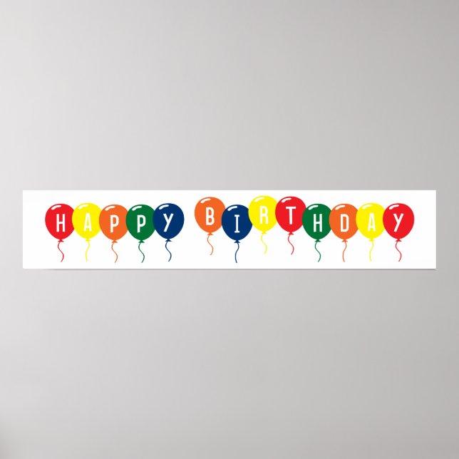 Affiche Joyeux Ballons d'anniversaire (Devant)