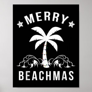 Affiche Joyeux Beachmas Palm Tree Beach Noël