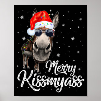 Affiche Joyeux Bisou Mon Xmas Sarcastique Drôle Pyjama Noë