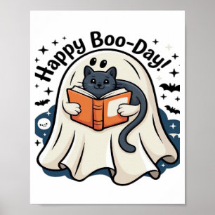 Affiche Joyeux Boo-Day Ghost Cat PNG - Surdimensionné Spoo