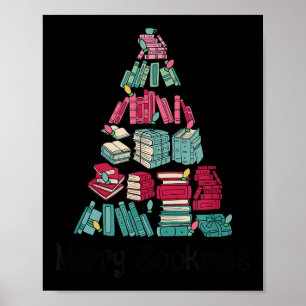 Affiche Joyeux Bookmas Livres Ne Arbre Drôle Amateur de Le