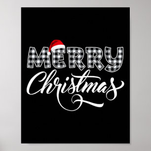 Affiche Joyeux Buffalo Noir Et Blanc Plaid Pour