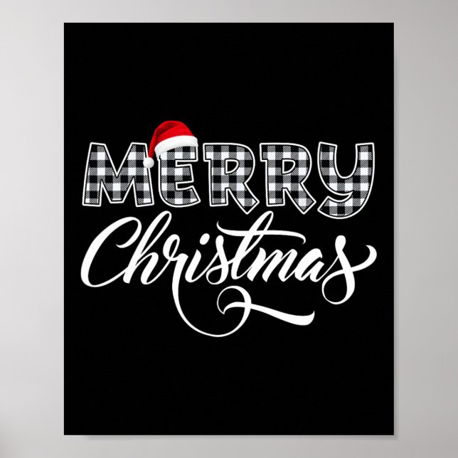 Affiche Joyeux Buffalo Noir Et Blanc Plaid Pour (Devant)