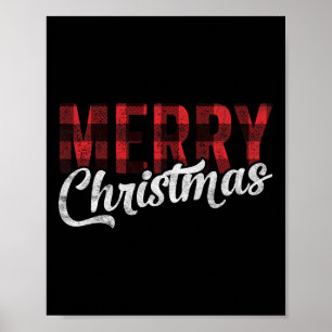 Affiche Joyeux cadeau de Noël famille Noël Noël Rouge Buff