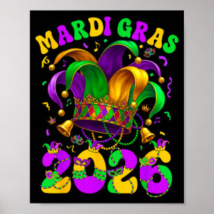 Affiche Joyeux Carnaval Mardi Gras Mardi Gras 2026 Bouffon