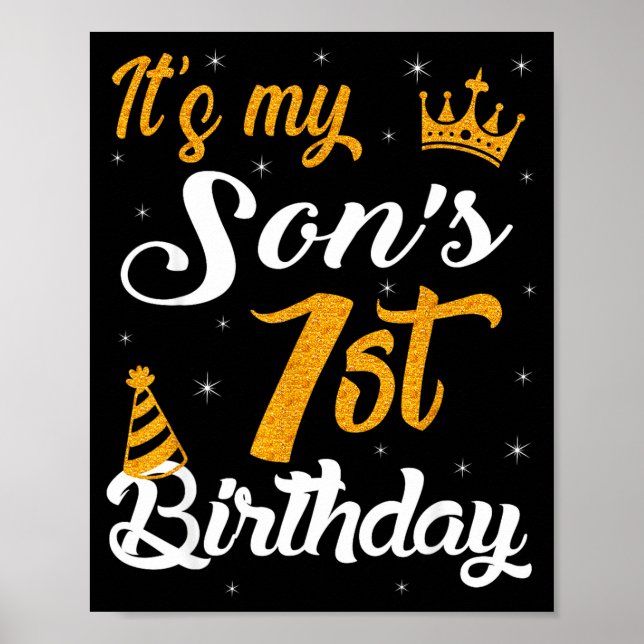 Affiche Joyeux C'est l'anniversaire de mon fils 1 an 2024  (Devant)