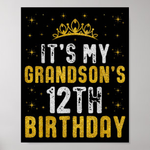Affiche Joyeux C'est les 12 ans de mon petit-fils 2013 12