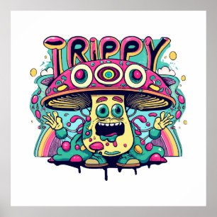 Affiche Joyeux Champignon Trippy