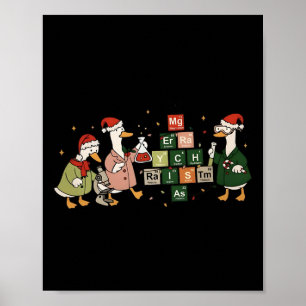 Affiche Joyeux Chemistmas Oie Chimie Noël Science