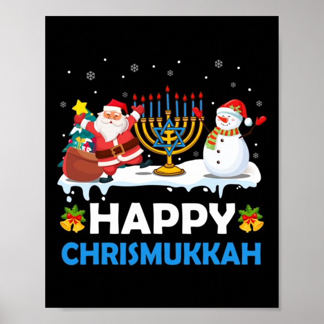 Affiche Joyeux Chrismukkah Hanukkah Amusement Joyeux Noël  (Devant)