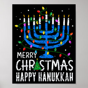 Affiche Joyeux Chrismukkah Joyeux Noël Hanukkah Chanuka
