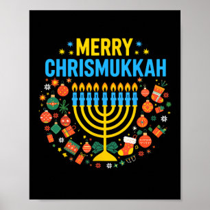 Affiche Joyeux Chrismukkah Joyeux Noël Joyeux Chanukah J