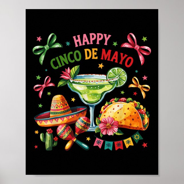 Affiche Joyeux Cinco De Mayo Fiesta Parti Mexicain Hommes  (Devant)