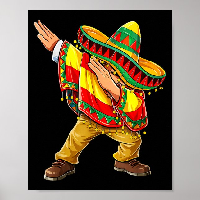 Affiche Joyeux Cinco De Mayo Garçon Dabant Homme Mexicain  (Devant)