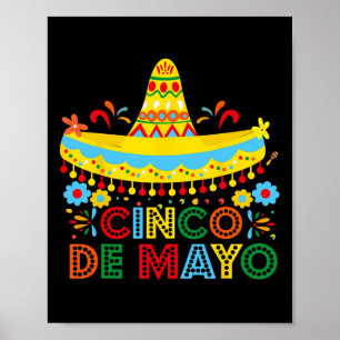 Affiche Joyeux Cinco De Mayo Mexique Fiesta Taco Guitare C