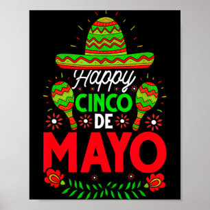 Affiche Joyeux cinq mai fête festive fiesta 