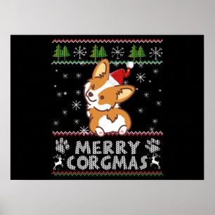 Affiche Joyeux Corgmas Noel Corgi