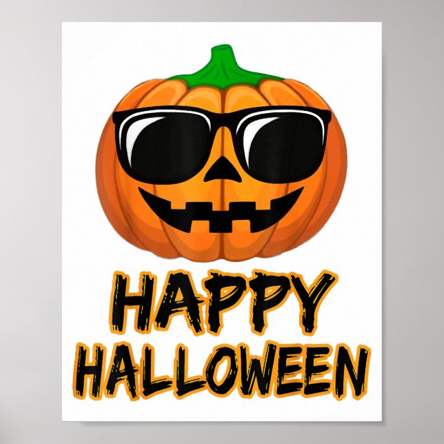 Affiche Joyeux costume d'Halloween drôle Citrouille (Devant)