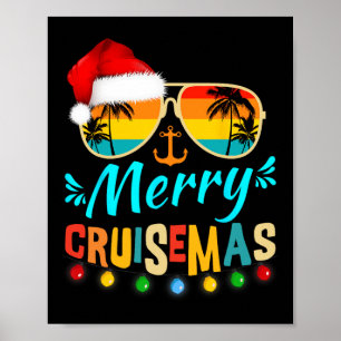 Affiche Joyeux Croisièmas Noël Père Noël Renne Croisière