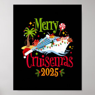 Affiche Joyeux Cruisemas 2025 Pyjamas de Famille Croisière