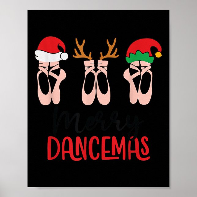 Affiche Joyeux Dancemas Professeur de Danse de Ballet Noël (Devant)