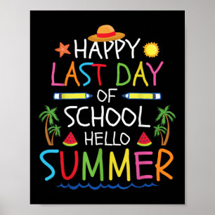 Affiche Joyeux Dernier Jour De L'École Bonjour Enfants D'É