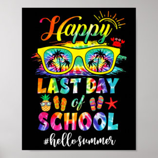 Affiche Joyeux Dernier Jour De L'École Bonjour Été Enseign