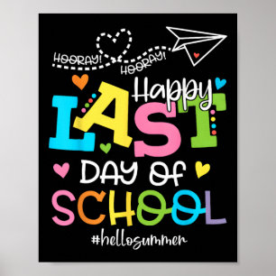 Affiche Joyeux Dernier Jour De L'École Bonjour Été Étudian