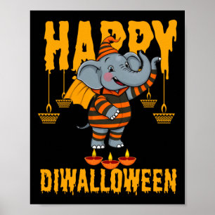 Affiche Joyeux Diwalihalloween Halloween Diwali