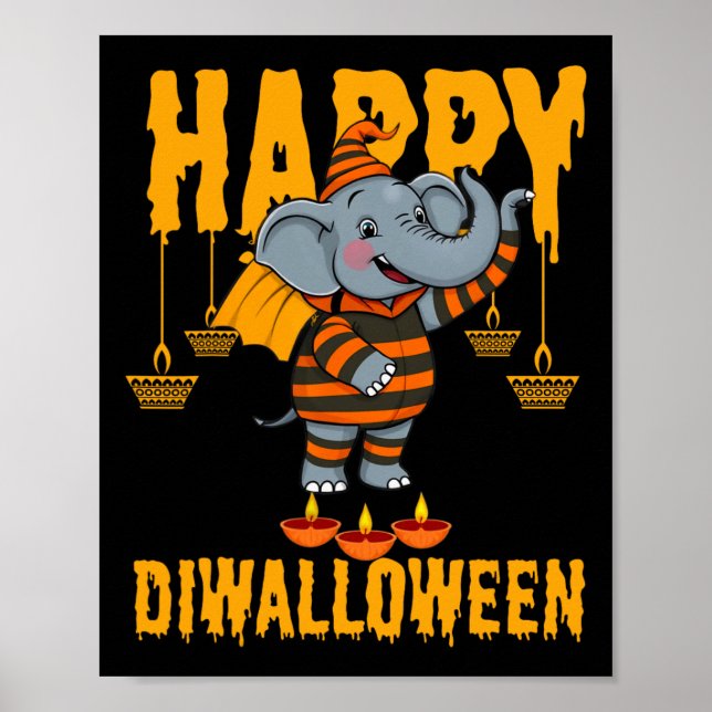 Affiche Joyeux Diwalihalloween Halloween Diwali (Devant)