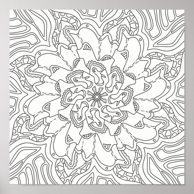 Affiche Joyeux Doodles : Page de coloriage pour adultes (Devant)
