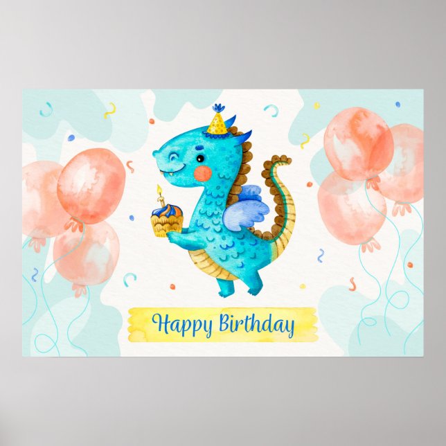 Affiche Joyeux dragon d'anniversaire (Devant)
