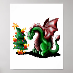 Affiche Joyeux dragon de Noël